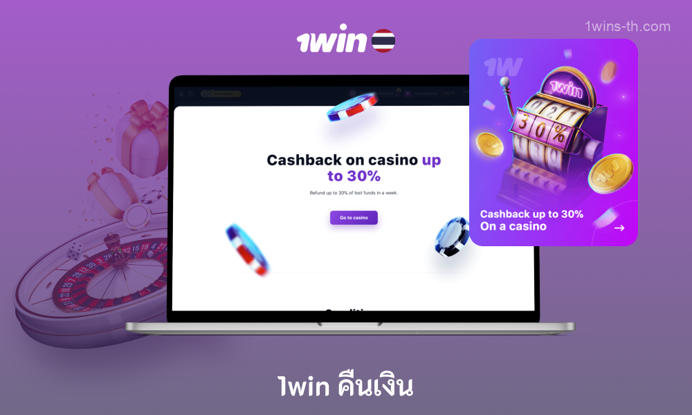 1win Thailand Casino มอบเงินคืนสูงถึง 30% สำหรับการสูญเสียสล็อตต่อสัปดาห์ โดยที่จำนวนเงินคืนจะขึ้นอยู่กับปริมาณการเดิมพัน ยิ่งคุณเล่นมากเท่าไร คุณก็จะได้รับเงินคืนมากขึ้นเท่านั้น